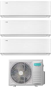 Hisense Climatizzatore Trial Split Inverter 12000+12000+12000 Btu Condizionatore con Pompa di Calore Classe A++/A+ Gas R32 Wi-Fi (Unit Interna + U