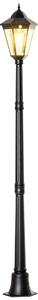Outsunny Lampione Solare da Giardino con Luce LED e Sensore di Movimento, Alluminio e Vetro, 22x22x196 cm, Nero | Aosom Italy