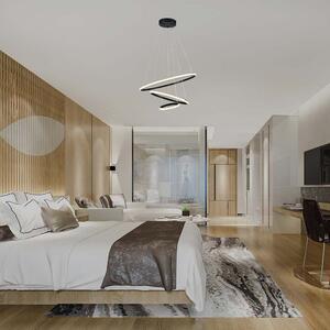 V-TAC VT-7816 Lampadario LED a sospensione 3 cerchi sospesi 32W in metallo dal Design Moderno 60*100cm Coloro nero 3000K - 8017