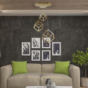 V-TAC VT-7920 Lampadario LED a sospensione a 3 Cubi sospesi colore oro 56*48.5*156cm 46W - 15341