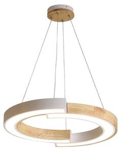 V-TAC Lampadario design moderno LED in legno a Sospensione , a mezzaluna Colore Bianco 43*37*112cm 3000K - 10090