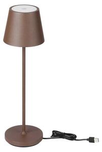 V-TAC Lampada LED da Tavolo 1.5W ricaricabile in Alluminio con caricatore Wireless e Touch Dimmerabile Colore Corten 3000K IP54- 23446