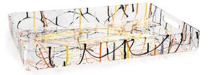 Vassoio in Plexiglass Grande x 10 tazzine collezione BON TON Dimensioni 45x32x h 5 cm - Colore Multicolor