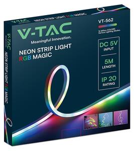 V-TAC Strip LED Neon Magic RGB 5m USB 5V multicolore con Telecomando – SKU 24050