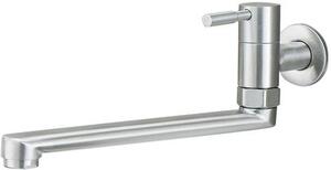 Rubinetto da cucina in acciaio inossidabile per balconi e interni, a leva singola, per acqua fredda, con amplificatore di flusso