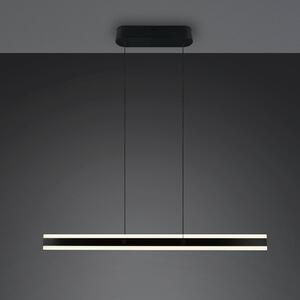 Trio Lighting Lampada LED a sospensione Arcola, nera, lunghezza 115 cm, CCT, dimmerabile, Nero, Soggiorno / Sala da pranzo, Metallo, Moderno