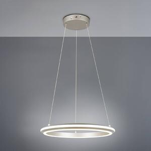 Trio Lighting lampada LED a sospensione Amador, Ø 45 cm, color nichel, metallo, CCT dimmerabile, Alluminio / Grigio / Zincato, Soggiorno / Sala da pranzo, Metallo, Moderno
