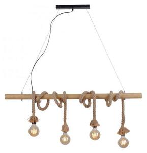 Lampada a sospensione, fascio naturale, corda di canapa, L 100 cm, ROPE