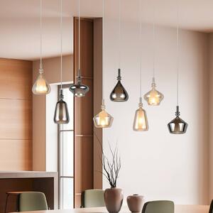 Trio Lighting Lampada a sospensione in vetro Aldea, dimmerabile, Crema / Ambra, Soggiorno / Sala da pranzo, Vetro, Lampada a sospensione