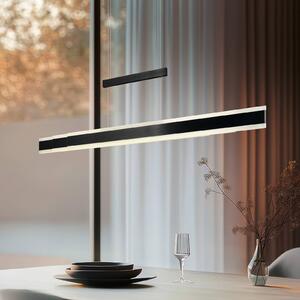 Trio Lighting Lampada LED a sospensione Arcola nera, lunghezza 152 cm, dimmer Arcola, dimmerabile, Nero, Soggiorno / Sala da pranzo, Metallo, Moderno