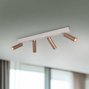 Trio Lighting Faretto da soffitto a LED Ambala, lunghezza 65 cm, grigio/marrone, 4 luci. dimmerabile, Alluminio / Grigio / Zincato, Soggiorno / Sala da pranzo, Metallo, Moderno