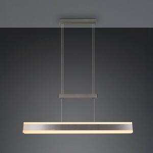 Trio Lighting Lampada LED a sospensione Arcola, color nichel, 152 cm, dimmer touch CCT dimmerabile, Alluminio / Grigio / Zincato, Soggiorno / Sala da pranzo, Metallo, Moderno