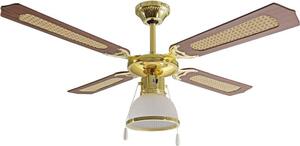 Ardes Ventilatore da Soffitto con Luce 4 Pale 107 cm Lampadario 3 Velocit colore Legno Noce e Paglia - AR5A107D Cloud 107D