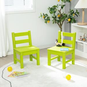 Costway 2 sedie per bambini con schienale per impieghi gravosi, Sedie all'aperto resistente alle intemperie Verde