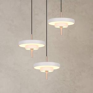 Trio Lighting Lampada LED a sospensione Keaton, grigio chiaro, Ø 45 cm, metallo, CCT 3 luci. dimmerabile, Alluminio / Grigio / Zincato, Soggiorno / Sala da pranzo, Metallo