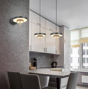 Trio Lighting Lampada LED a sospensione Keaton, nero/oro, Ø 40 cm, CCT dimmerabile, Nero, Soggiorno / Sala da pranzo, Metallo