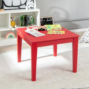 Costway Tavolo quadrato da attività all'aperto per bambini, Tavolo in HDPE resistente alle intemperie Rosso