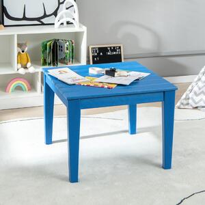 Costway Tavolo quadrato da attività all'aperto per bambini, Tavolo in HDPE resistente alle intemperie Blu
