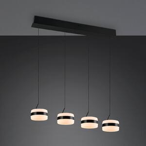 Trio Lighting Lampada LED a sospensione Dios, nera, lunghezza 85 cm, CCT, dimmerabile, Nero, Soggiorno / Sala da pranzo, Metallo, Moderno