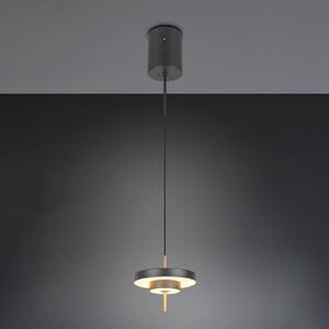 Trio Lighting Lampada LED a sospensione Keaton nera/dorata, Ø 20 cm Metallo CCT Keaton, dimmerabile, Nero, Soggiorno / Sala da pranzo, Metallo
