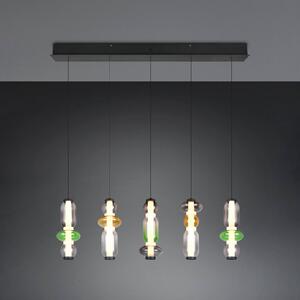 Trio Lighting Lampada a sospensione in vetro Minerva, dimmerabile, Multicolore, Soggiorno / Sala da pranzo, Vetro, Lampada a sospensione