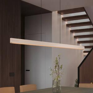 Trio Lighting Lampada LED a sospensione Donegal, colore beige, lunghezza 150 cm, CCT dimmerabile, Crema / Ambra, Soggiorno / Sala da pranzo, Metallo, Moderno
