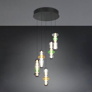 Trio Lighting Lampada a sospensione in vetro Minerva, dimmerabile, Multicolore, Soggiorno / Sala da pranzo, Vetro, Lampada a sospensione