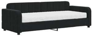 VidaXL Divano letto con materasso Nero 80x200 cm Velluto