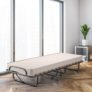 Costway Letto pieghevole con materasso in memory foam struttura resistente e 4 ruote girevoli, Lettino per casa ufficio