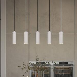 Trio Lighting Lampada a sospensione Soka, grigio chiaro, lunghezza 85 cm, metallo, 5 luci. dimmerabile, Alluminio / Grigio / Zincato, Soggiorno / Sala da pranzo, Metallo, Moderno