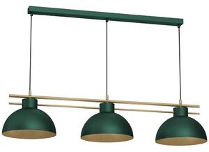 Lampada a sospensione Estate verde scuro-oro opaco 3xE27x15W metallo dim.: 120x115x29 cm IP20 Luminex