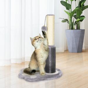 Costway Tiragraffi per gatti grandi adulti a forma di zampa, Albero tiragraffi con piattaforme amaca 38x38x52cm Grigio