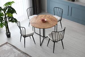 Tavolo da pranzo rotondo Skye Decor in quercia, melamina - Durevole, elegante e raffinato - Tavolo da pranzo pieghevole - Ideale come salotto per famiglie, single, coppie - Colore quercia