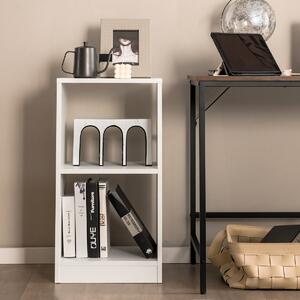Costway Set di librerie a 2 pezzi con dispositivo antiribaltamento, Organizzatore per dischi in vinile Bianco