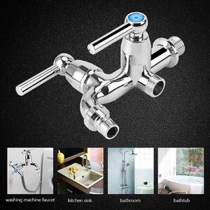 Rubinetto per lavatrice in plastica galvanica ad acqua fredda rubinetto per lavabo con doppia bocca e maniglia diritta G1/2
