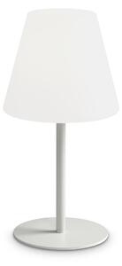 Lampada Da Tavolo Arcadia E27 Bianca IP44 Dimmerabile Metallo Ideal Lux