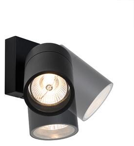 Lampada da parete per esterno nera AR70 orientabile IP44 - Solo