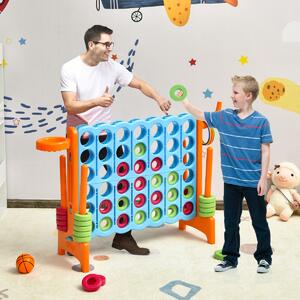 Costway Forza 4 gigante con canestro e gioco di lancio, Gioco da esterno per bambini e adulti 84x33x79 cm Arancione