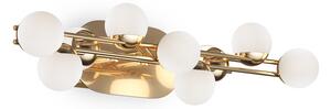 Applique Contemporanea Tessera Metallo Oro Vetro Bianco Opale 13W 3000K