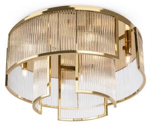 Plafoniera Moderna Frame 9 Luci E14 60W Metallo Oro Ip20
