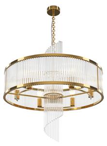 Lampadario A Sospensione Moderno Frame 6 Luci E14 60W Metallo Oro Ip20