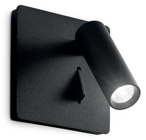 Applique Moderna Lite Metallo Nero Led 3W 3000K Luce Calda
