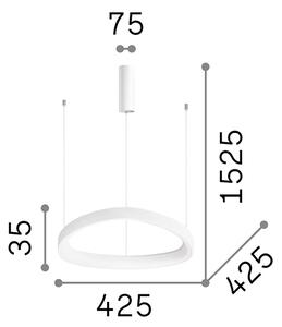 Sospensione Moderna Gemini Metallo Nero Led 38W 3000K Luce Calda