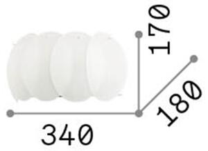 Applique Moderna Ovalino Vetro Bianco 2 Luci E27