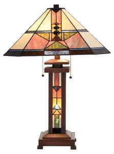 Clayre & Eef Lampada da tavolo Tiffany 42x42x60 cm Vetro verde beige
