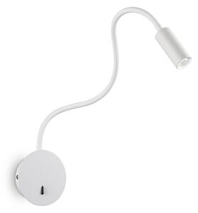 Applique Moderna Focus-2 Metallo Bianco Led 3,5W 3000K Luce Calda
