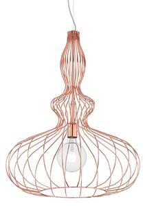 Lampada A Sospensione Industrial-Minimal Clarissa Metallo Oro Rosa 1 Luce E27