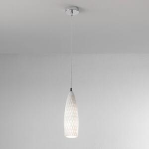 Sospensione Contemporanea Flut Metallo Cromo Vetro 1 Luce E27