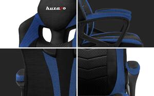 Huzaro Force 2.5 | sedia da gioco sedia da ufficio sedia da computer | girevole regolabile in altezza con funzione dondolo | portata fino a 140 kg | tessuto | nero blu