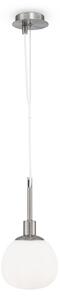 Sospensione Contemporanea Erich Metallo Nichel 1 Luce Diffusore Bianco